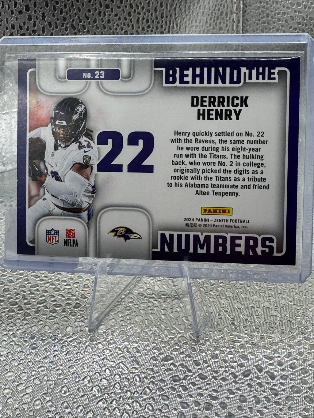 2024 Panini Zenith Behind the Numbers Derrick Henry #23 25/50