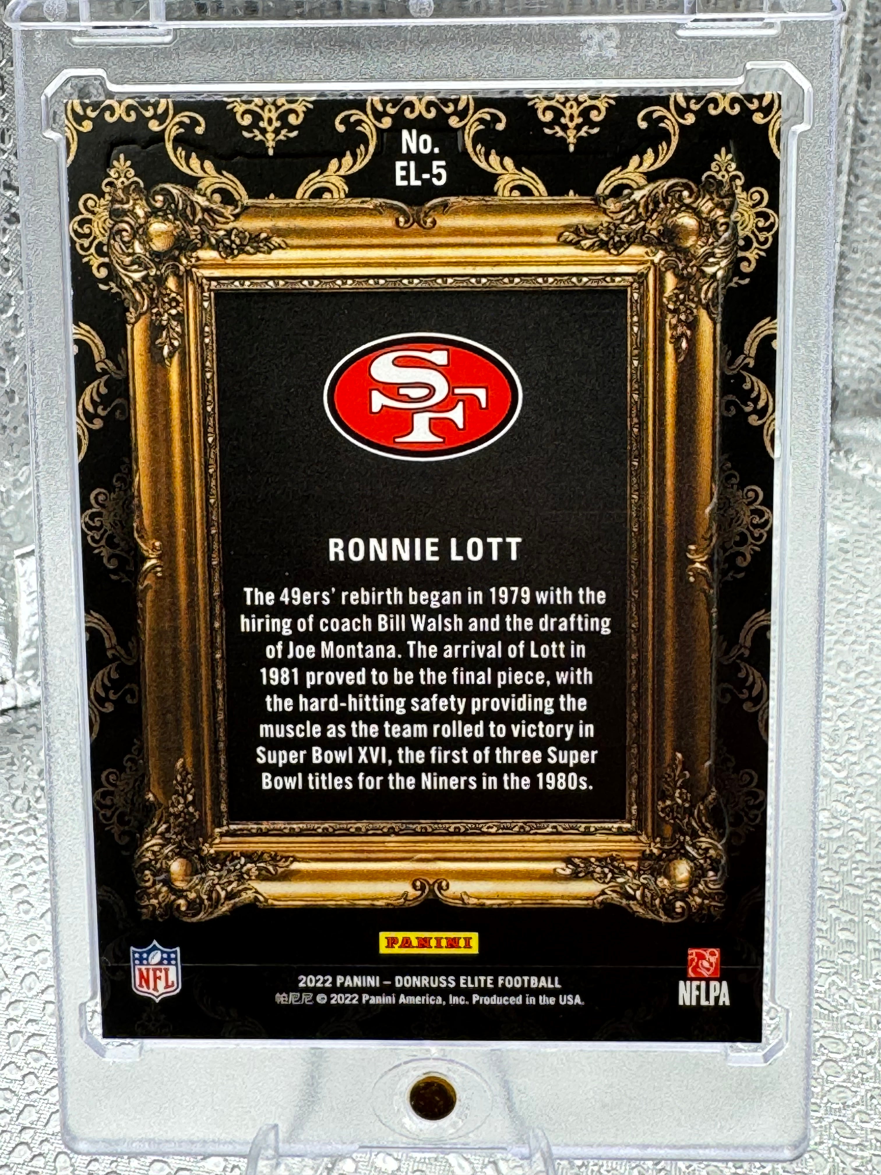 2022 Panini Donruss Elite Elitist Ronnie Lott #EL-5 05/10