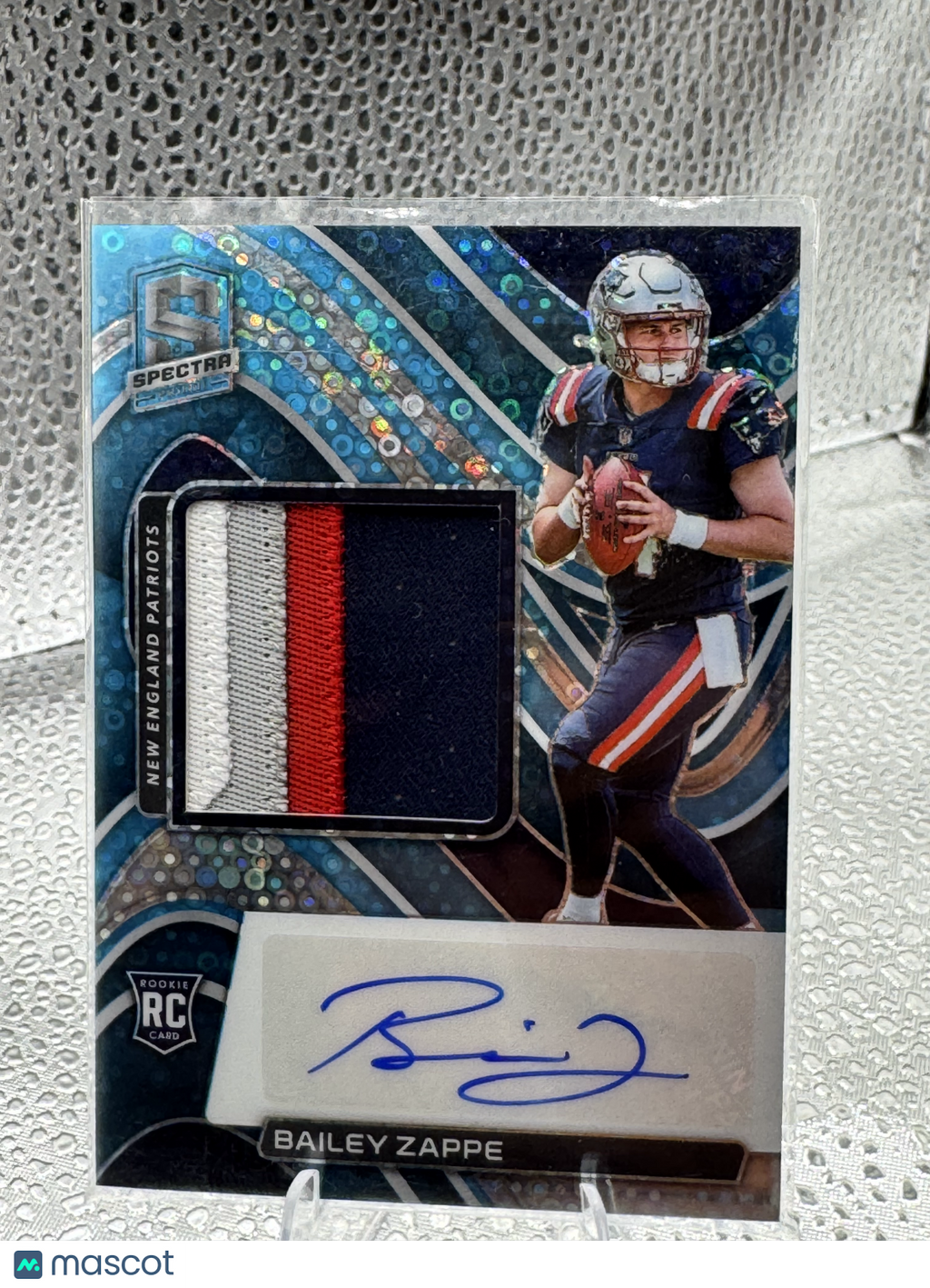 2022 Panini Spectra Football Bailey Zappe #239 Prizm Patch RC 31/60
