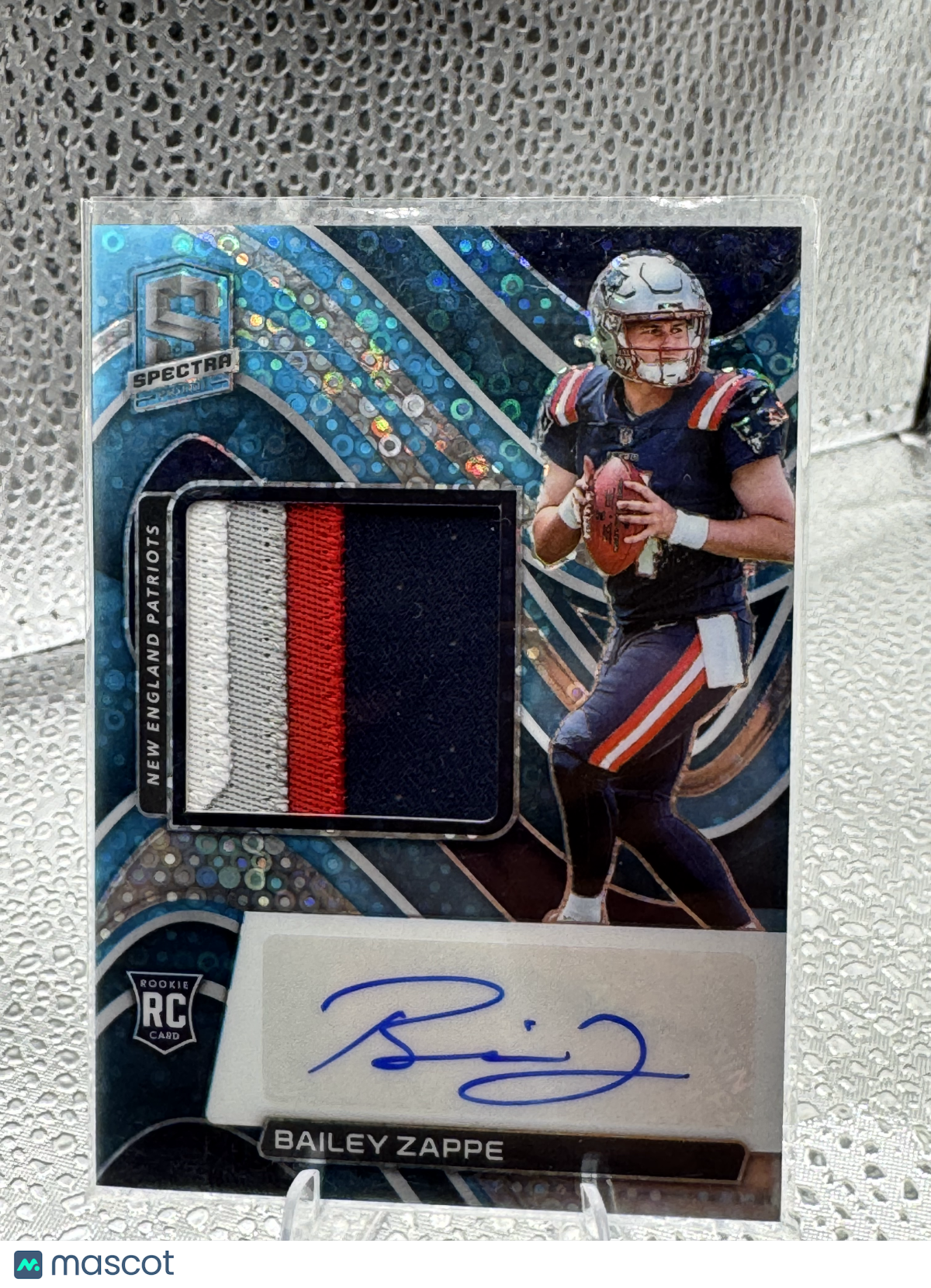 2022 Panini Spectra Football Bailey Zappe #239 Prizm Patch RC 31/60
