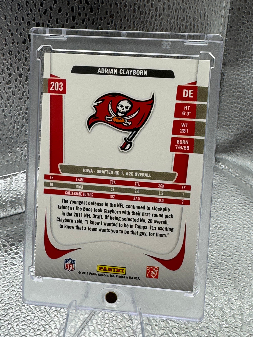 2011 Panini Prestige Adrian Clayborn #203