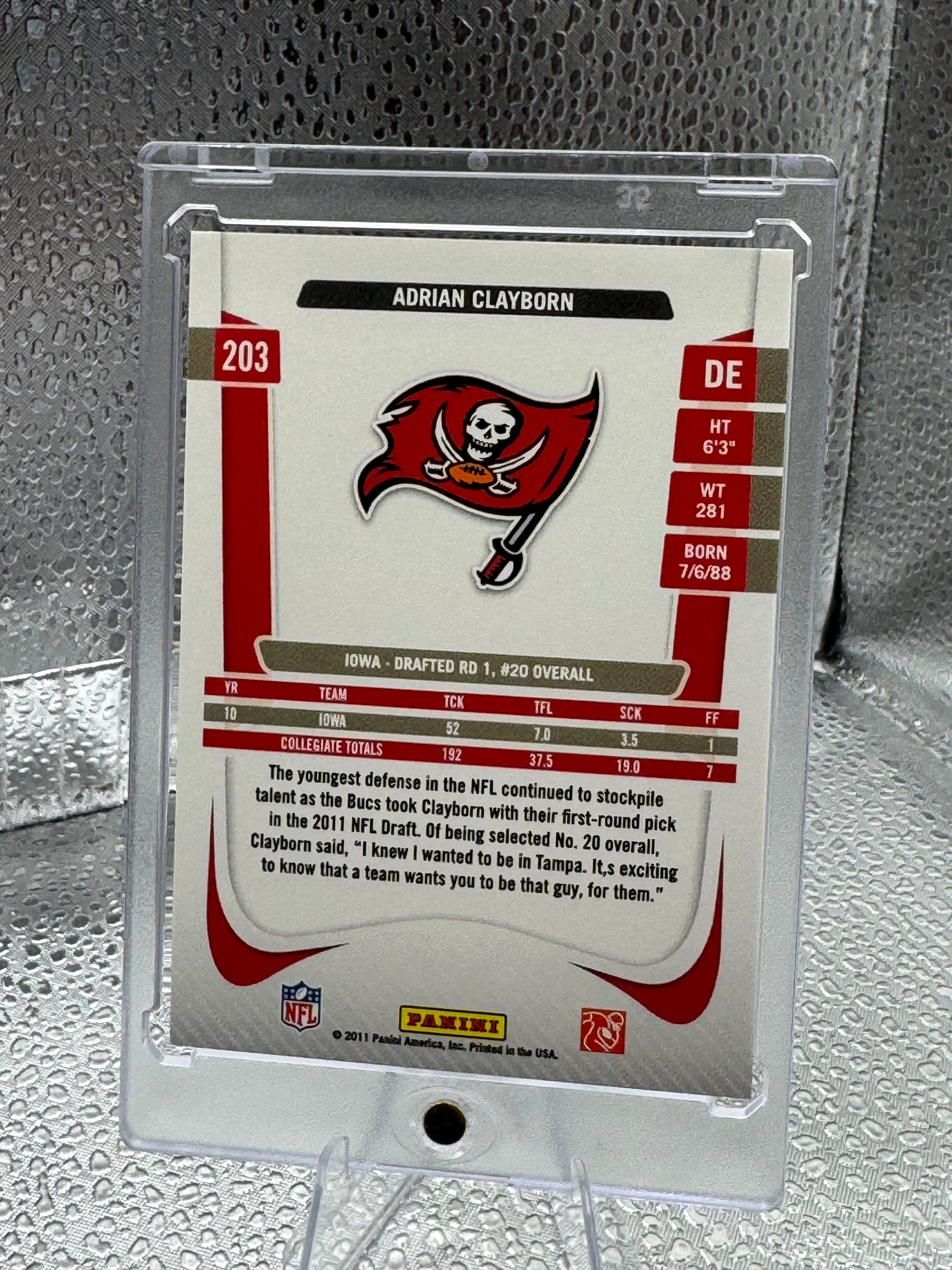 2011 Panini Prestige Adrian Clayborn #203