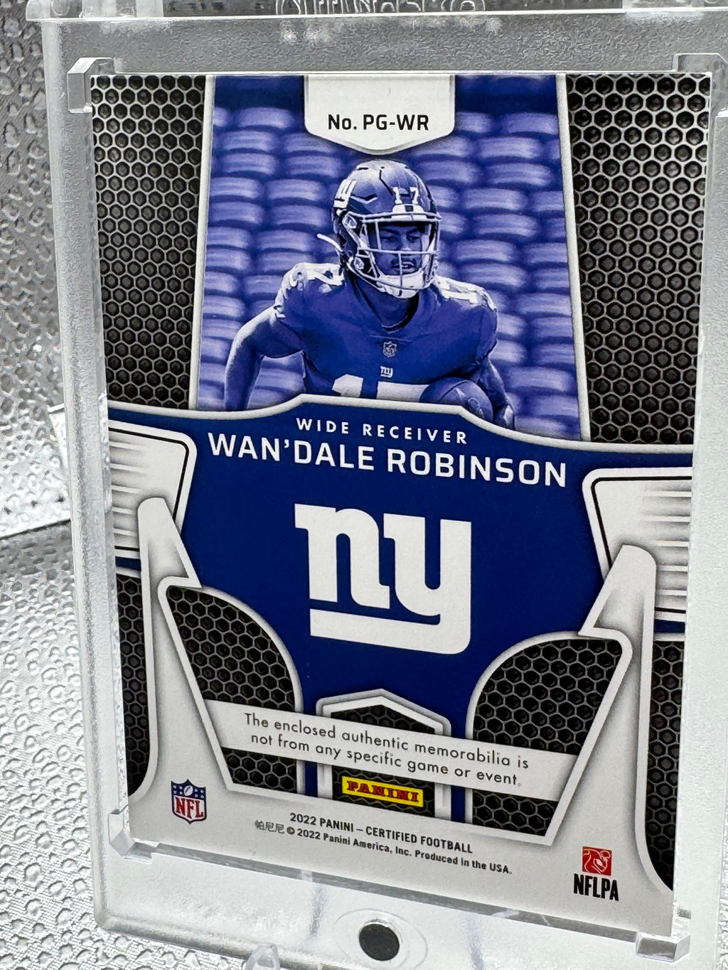 2022 Panini Certified Piece of the Game Wan'Dale Robinson #PG-WR 32/75 RC Patch
