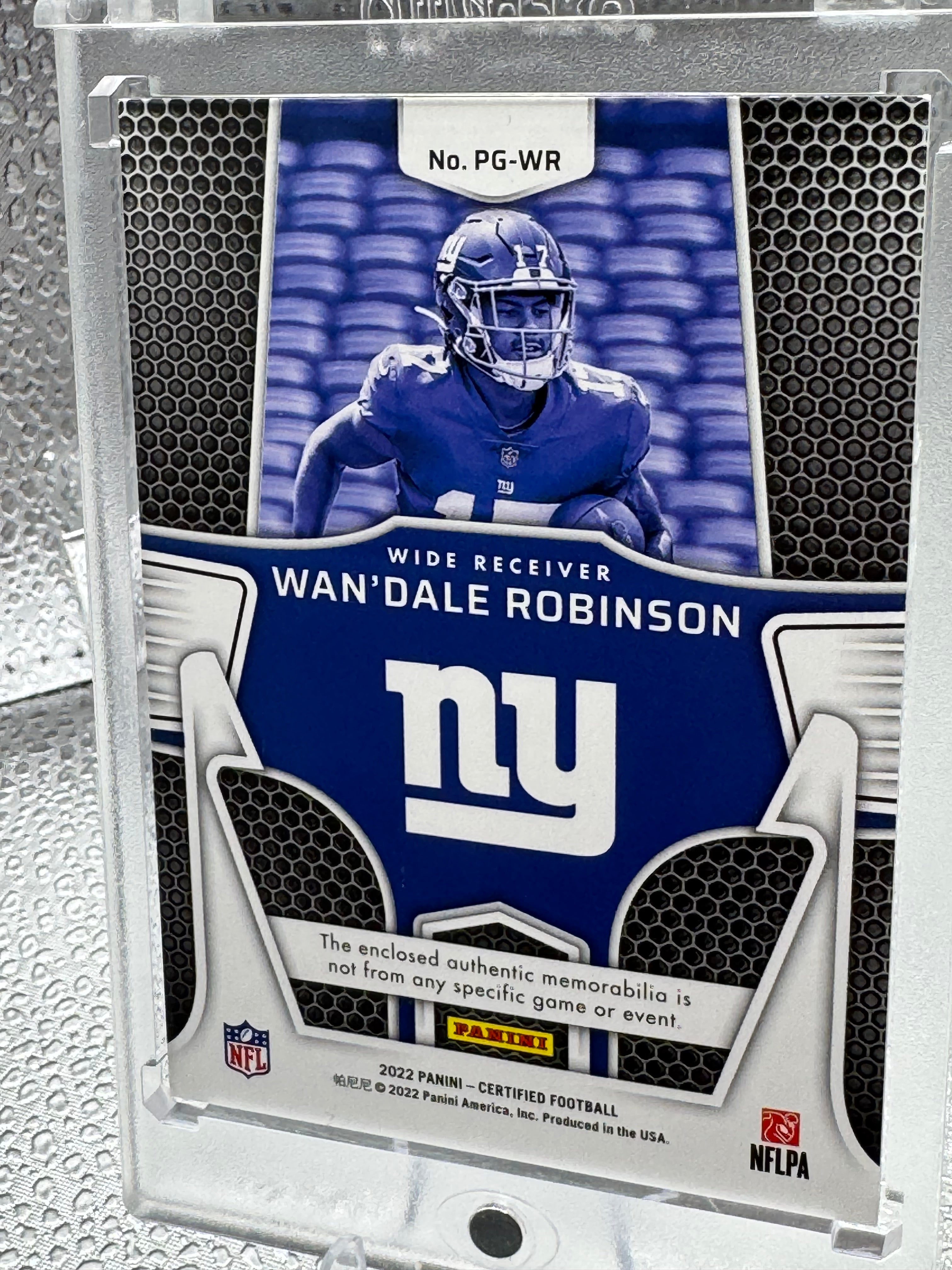 2022 Panini Certified Piece of the Game Wan'Dale Robinson #PG-WR 32/75 RC Patch