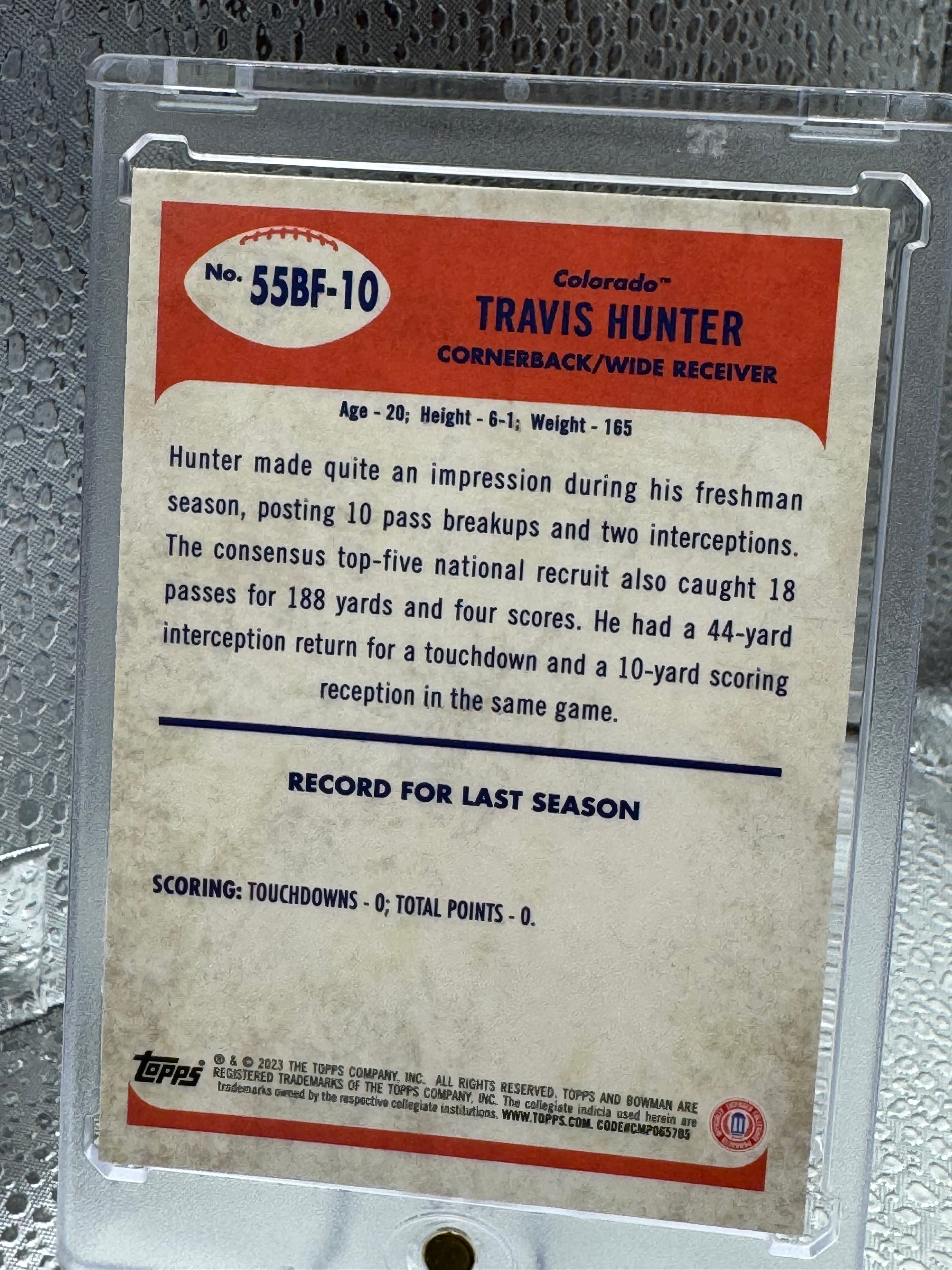 2023 Topps Chrome U Travis Hunter #55BF-10