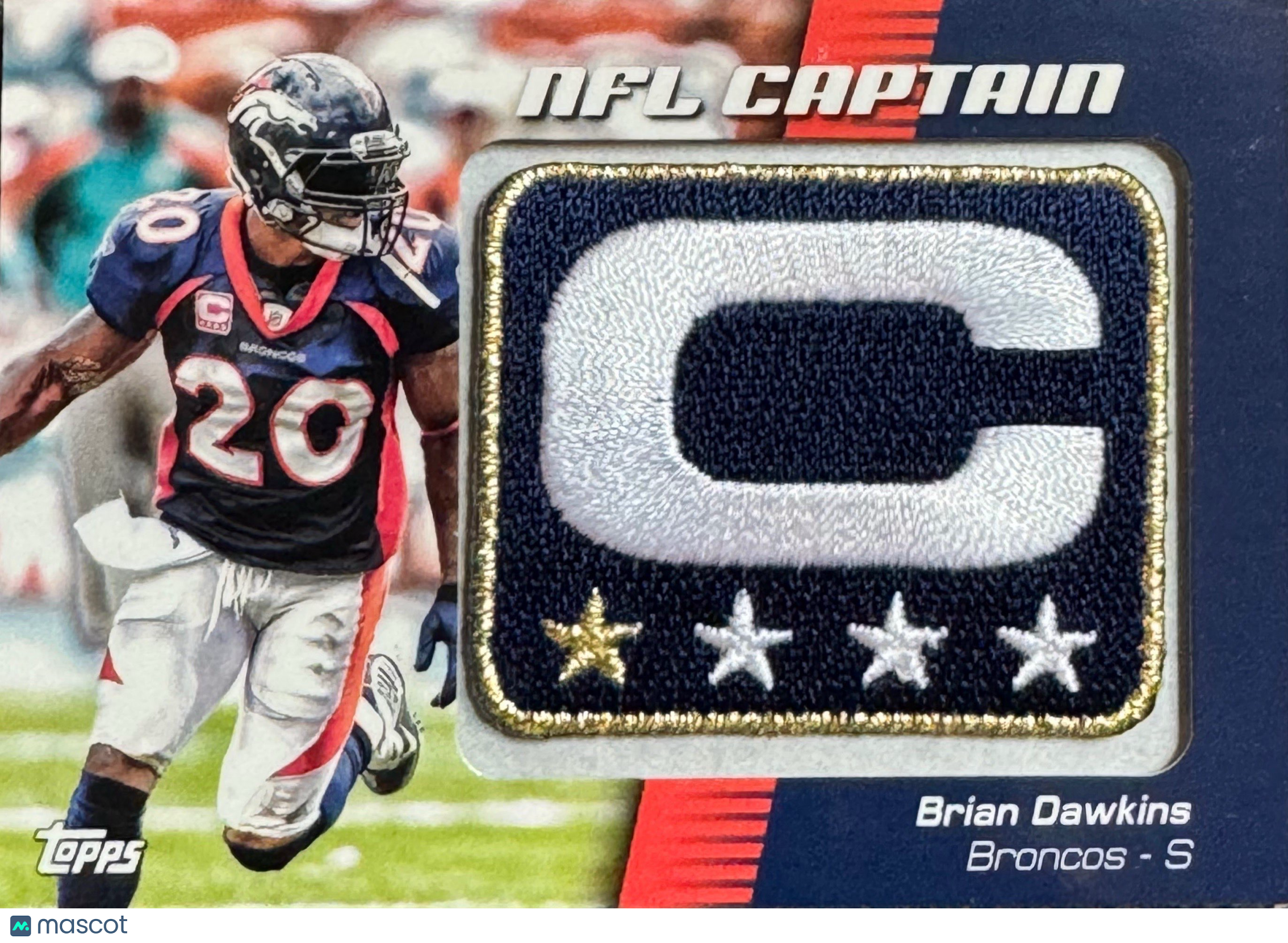 2012 Topps Football Brian Dawkins #NCP-BD Commemorative Patch