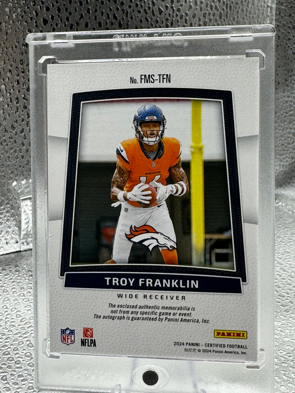 2024 Panini Certified Freshman Fabric Troy Franklin #FMS-TFN Patch RC 13/25