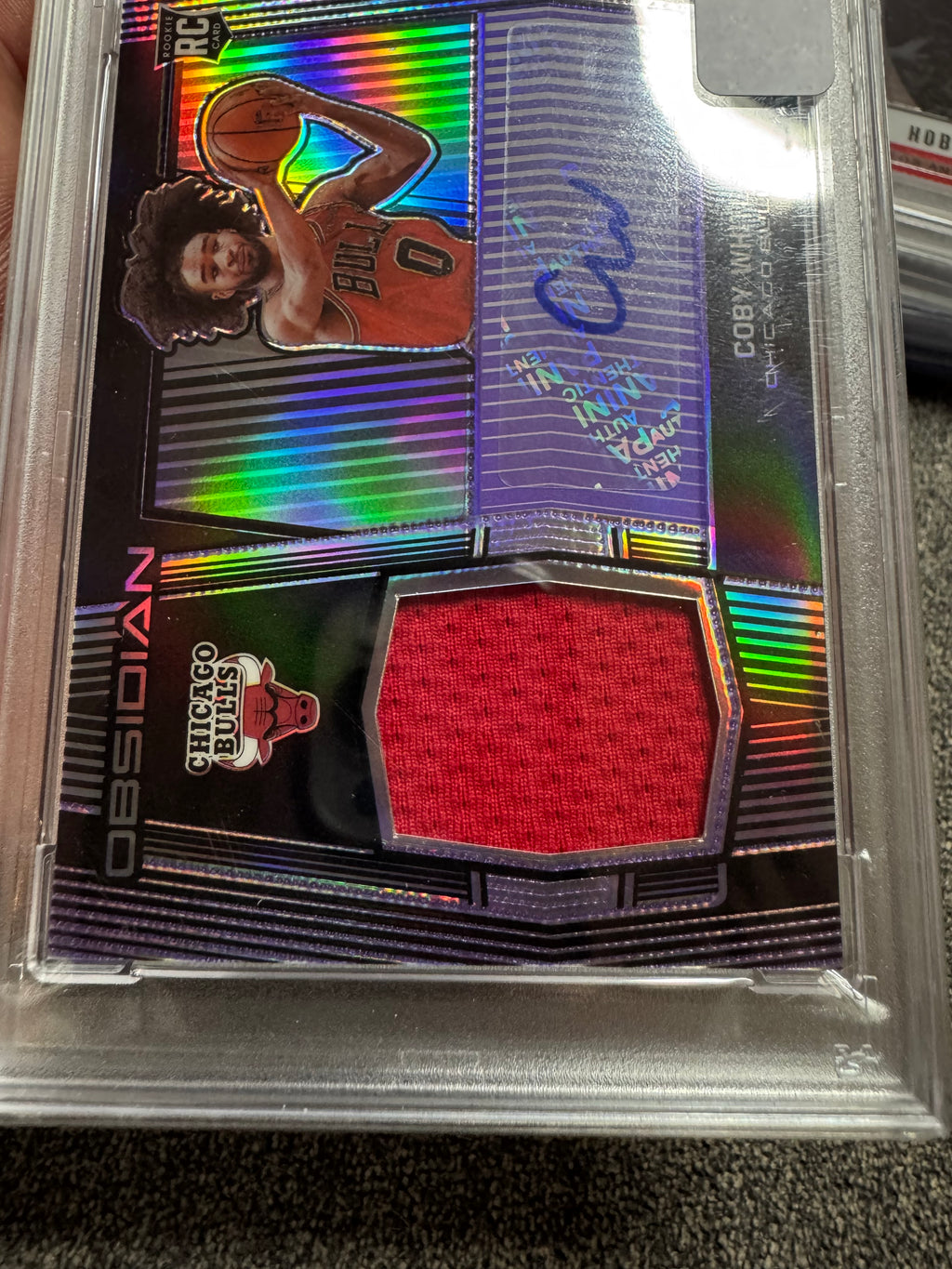 2019 Panini Obsidian Coby White #209 Jsy. Au E E Purple PSA 6 Auto A