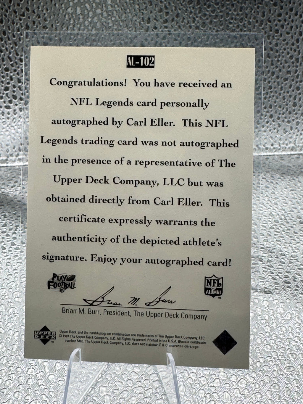 2001 Upper Deck NFL Legends Carl Eller #AL-102