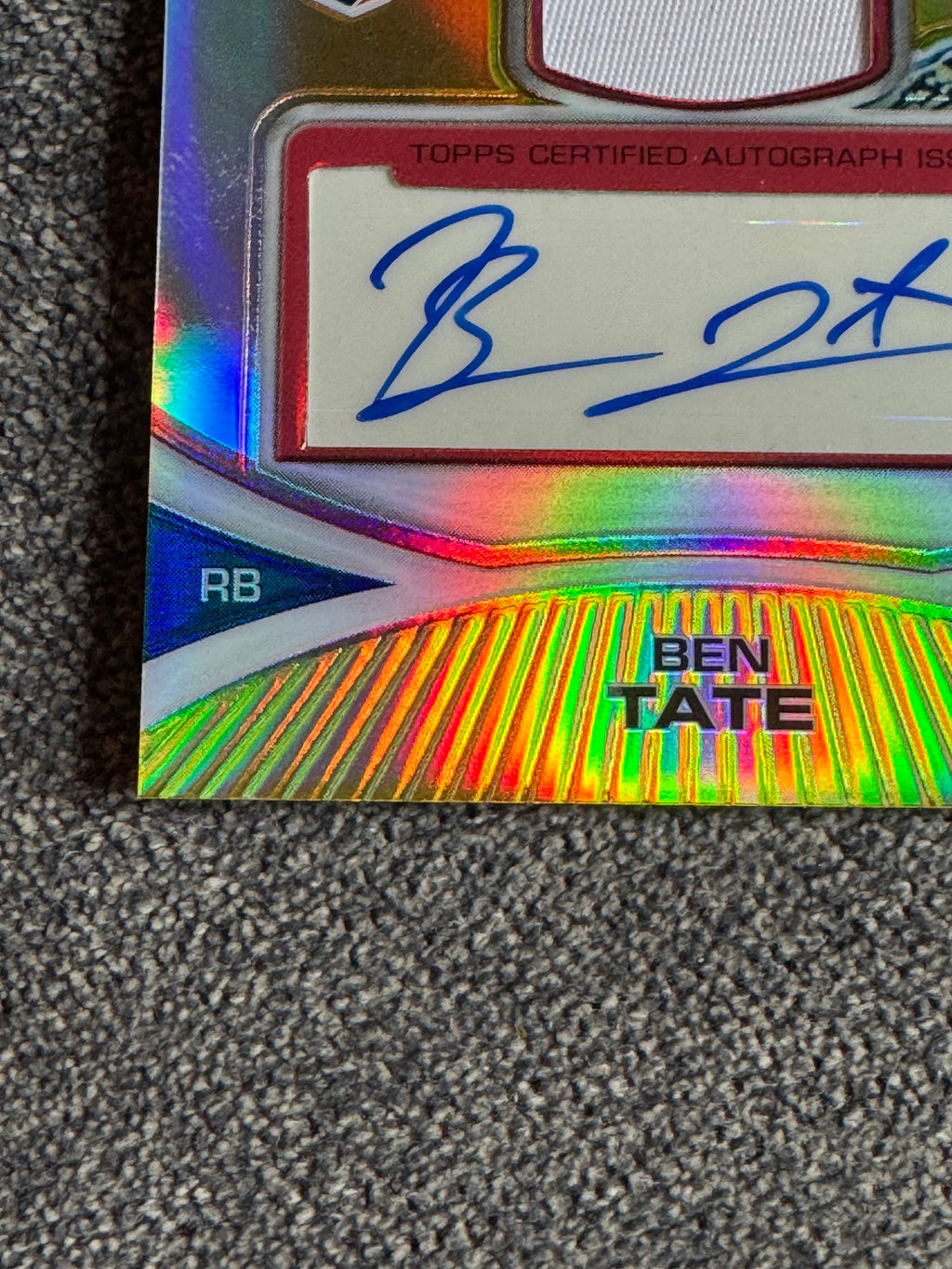 2010 Topps Finest Ben Tate #101 Refractor RC Player-Worn Jersey