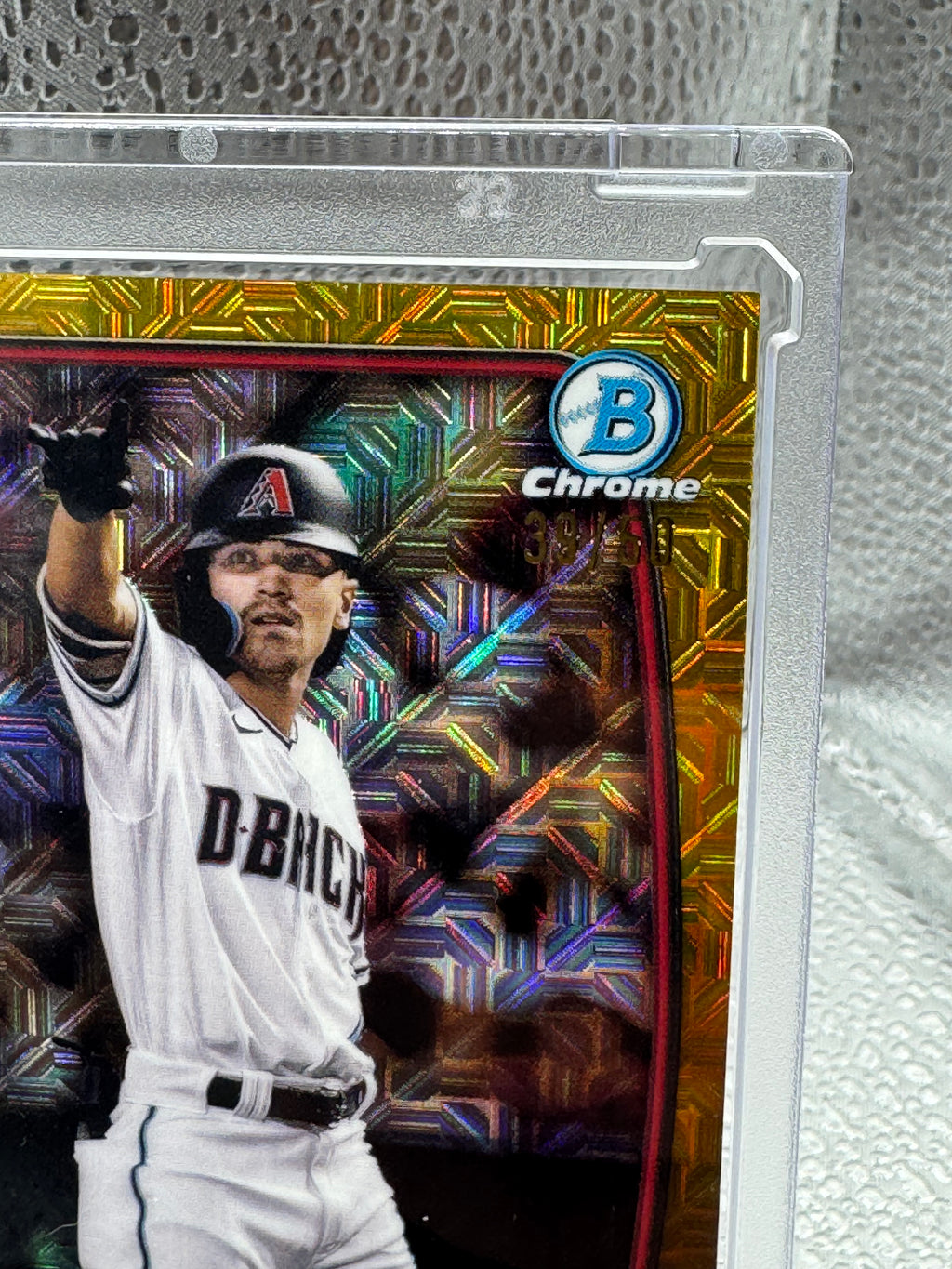2023 Topps Bowman Chrome Corbin Carroll #73 Gold Lava Refractor RC 39/50