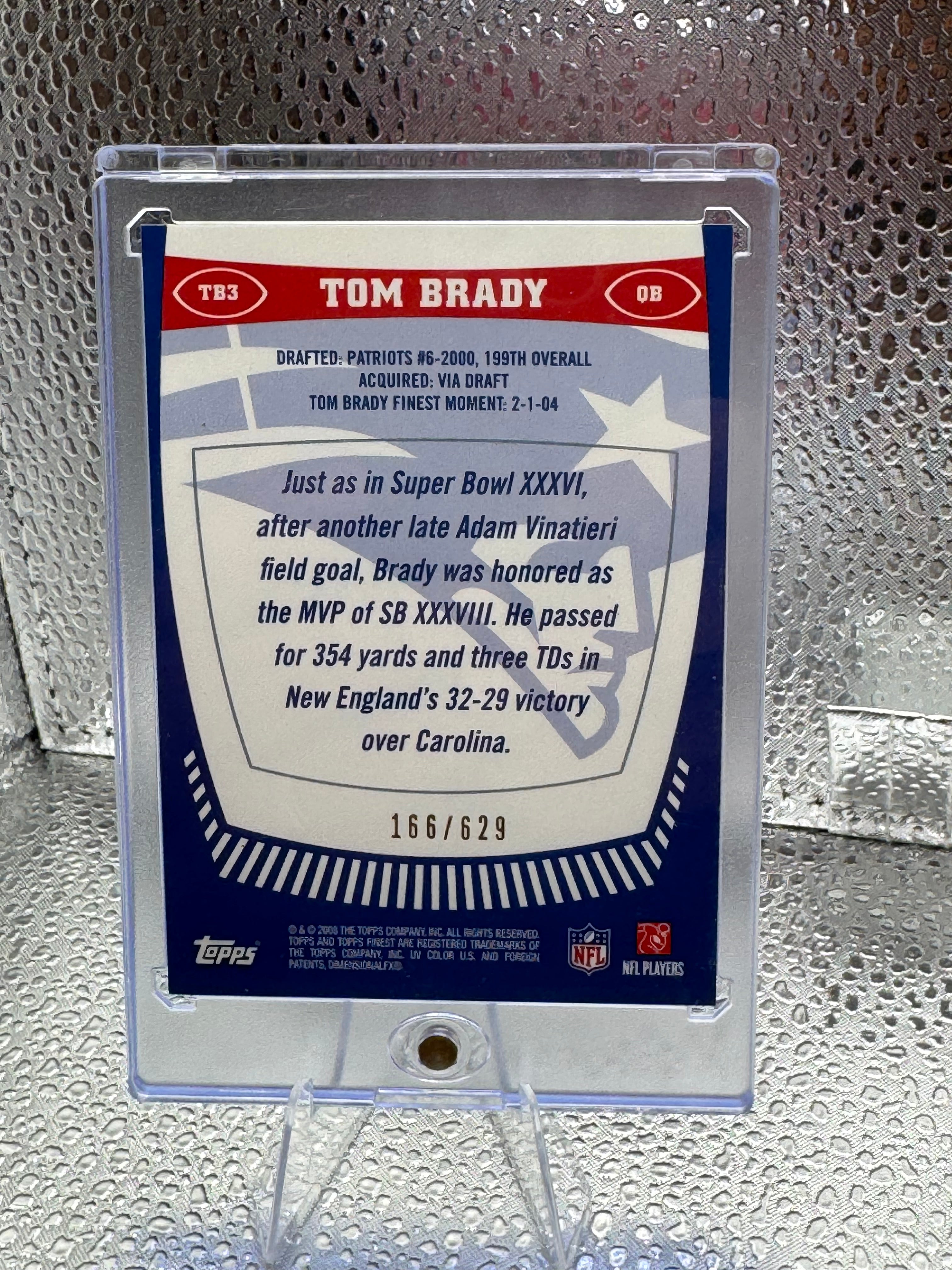 2008 Topps Finest Moments Tom Brady #TB3 166/629