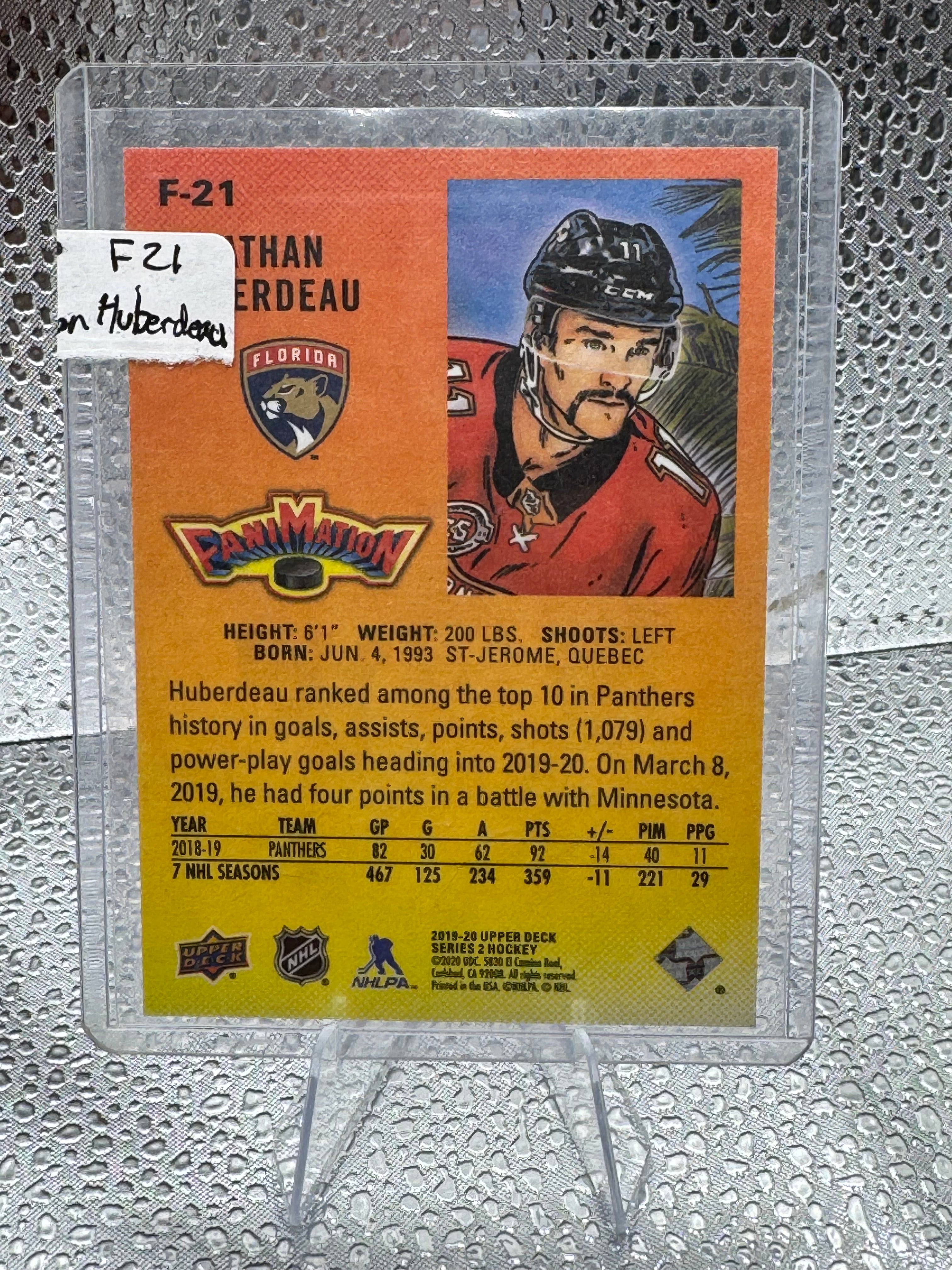 2020 Upper Deck Fanimation Jonathan Huberdeau #F-21