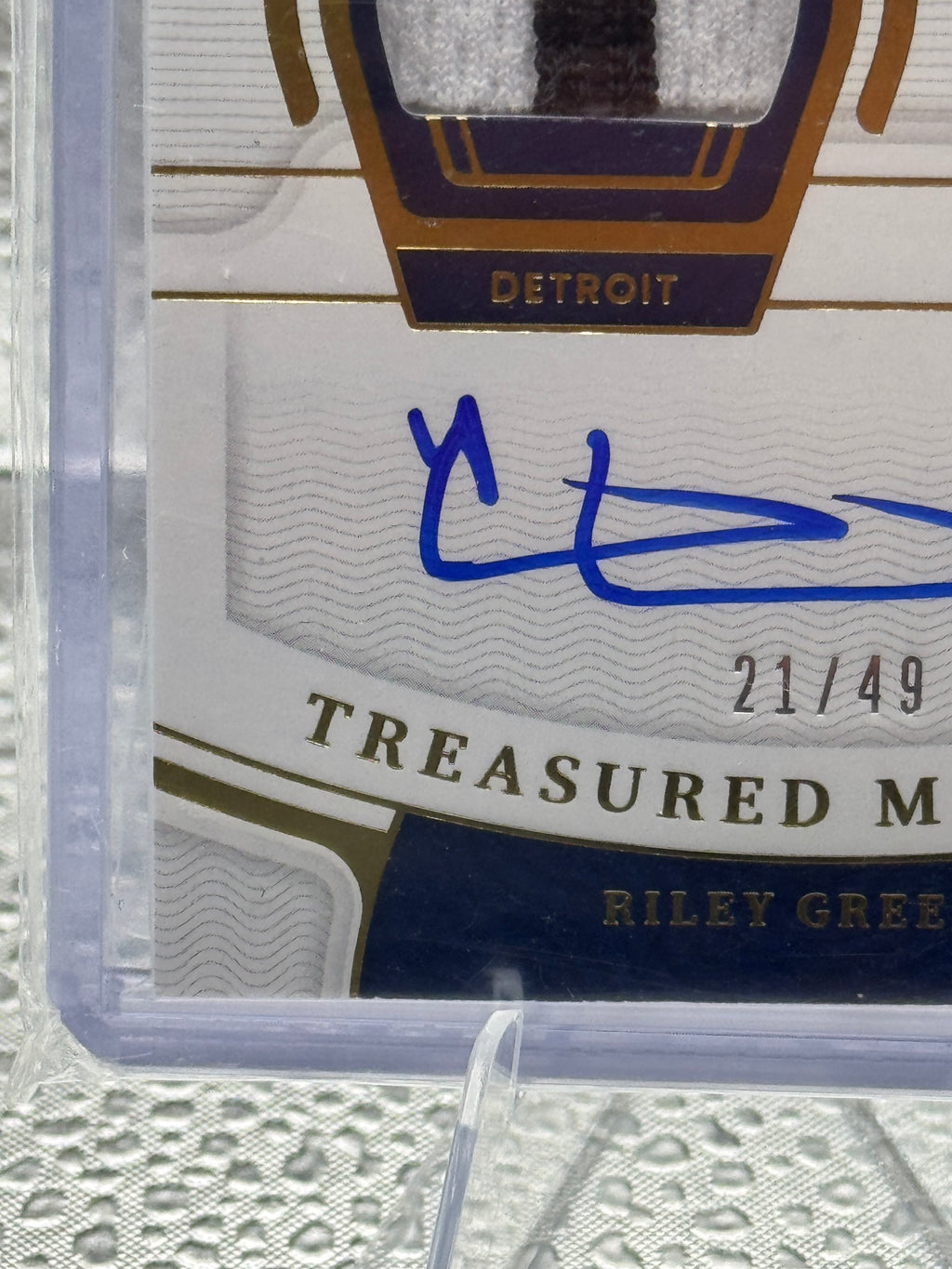 2022 Panini National Treasures Riley Greene #TMS-RG 21 / 49 Patch