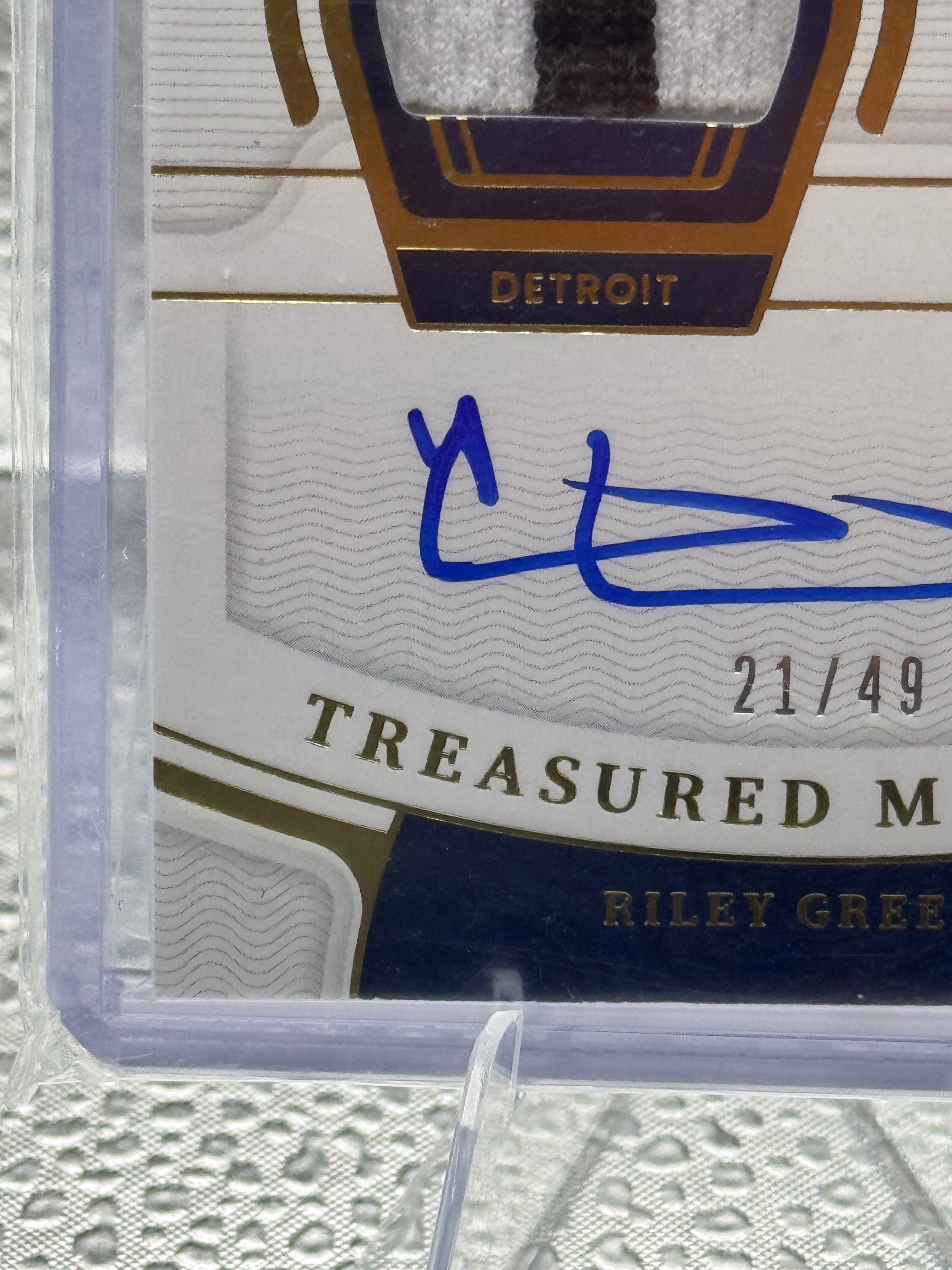 2022 Panini National Treasures Riley Greene #TMS-RG 21 / 49 Patch