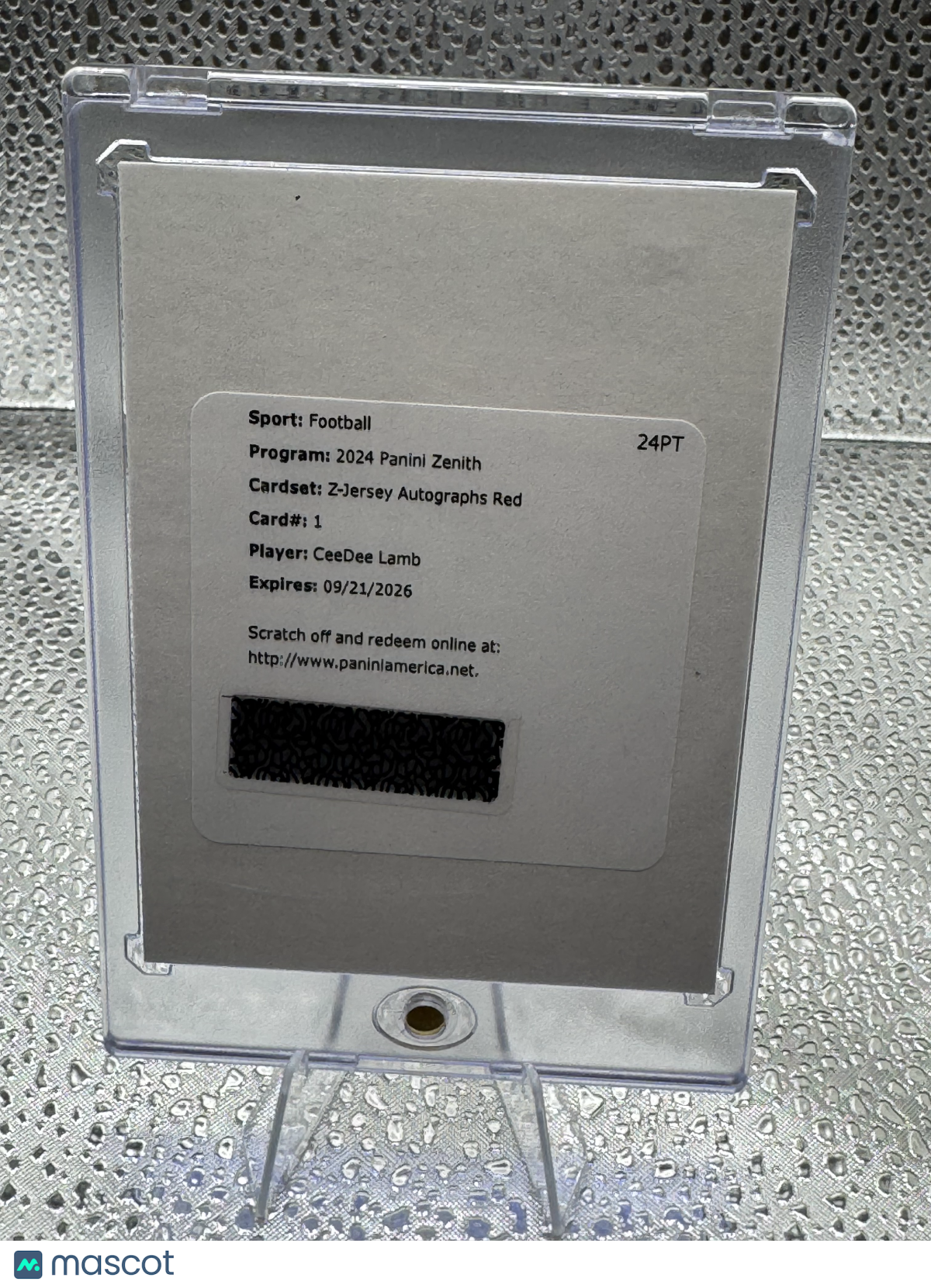 2024 Panini Zenith CeeDee Lamb #1 Red Z Jersey Auto Exchange/Redemption