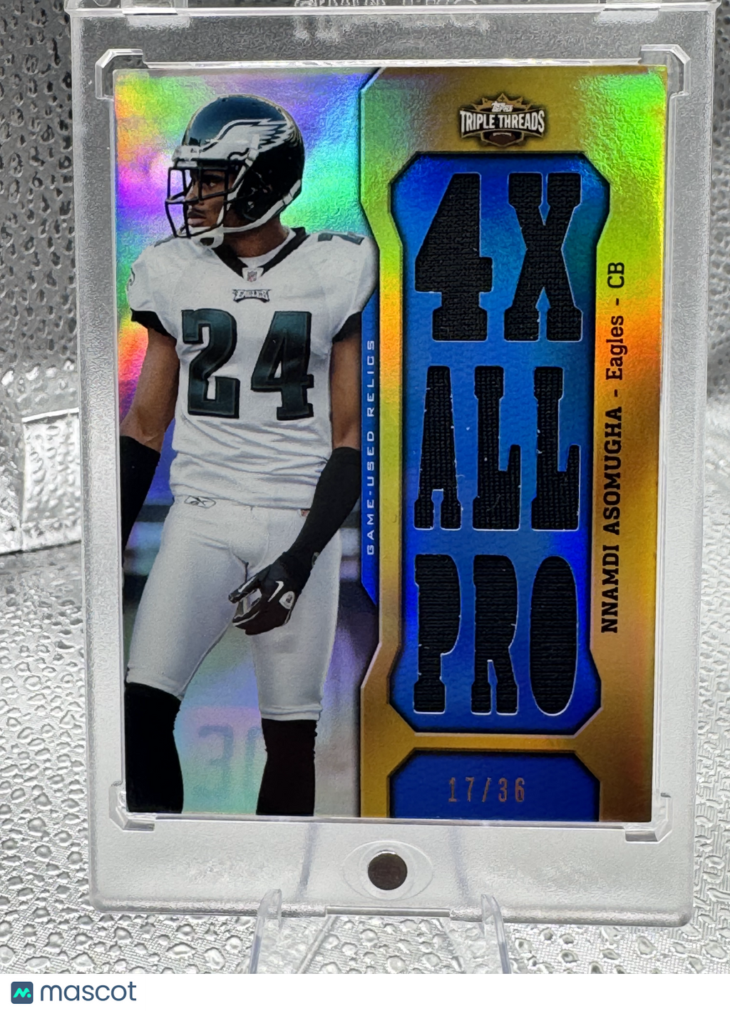 2011 Topps Triple Threads Nnamdi Asomugha #TTR-68 17/36 Game-Used Jersey Relic