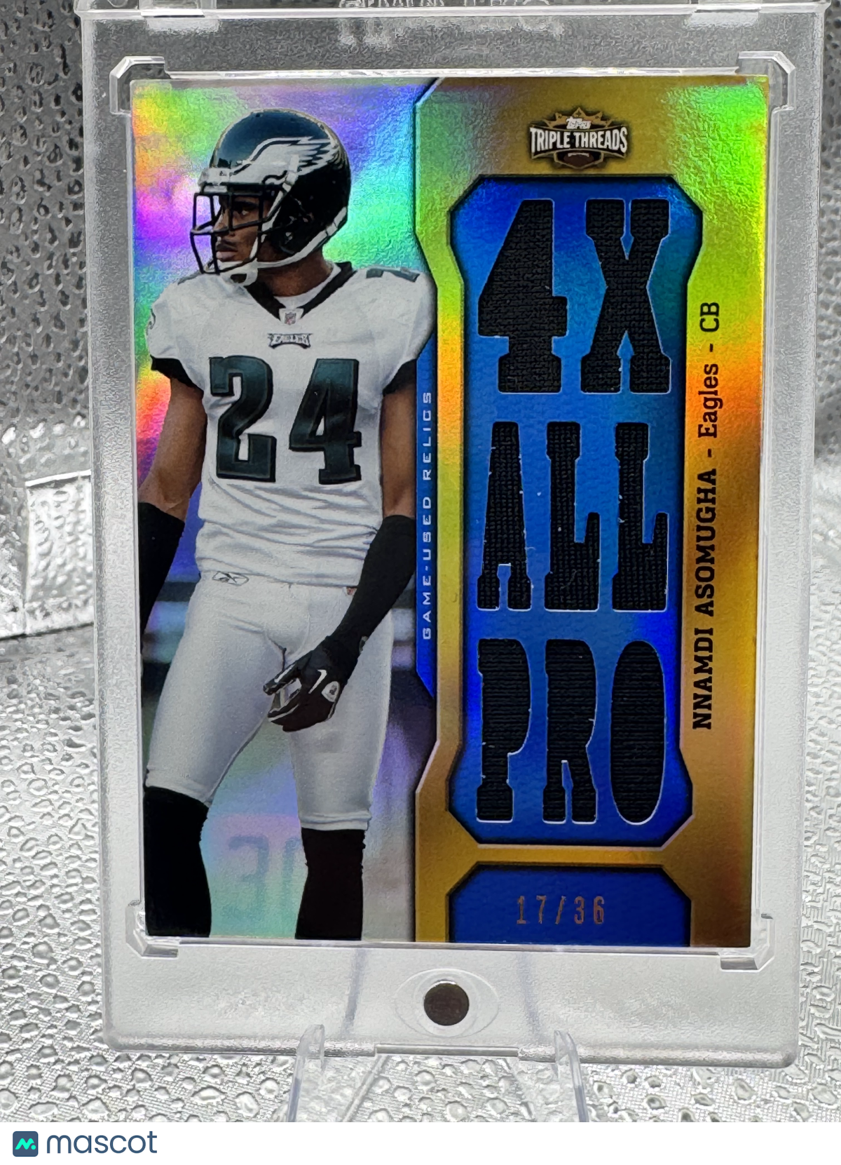2011 Topps Triple Threads Nnamdi Asomugha #TTR-68 17/36 Game-Used Jersey Relic