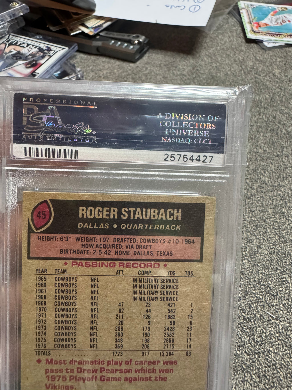 1977 Topps Roger Staubach #45 PSA 8