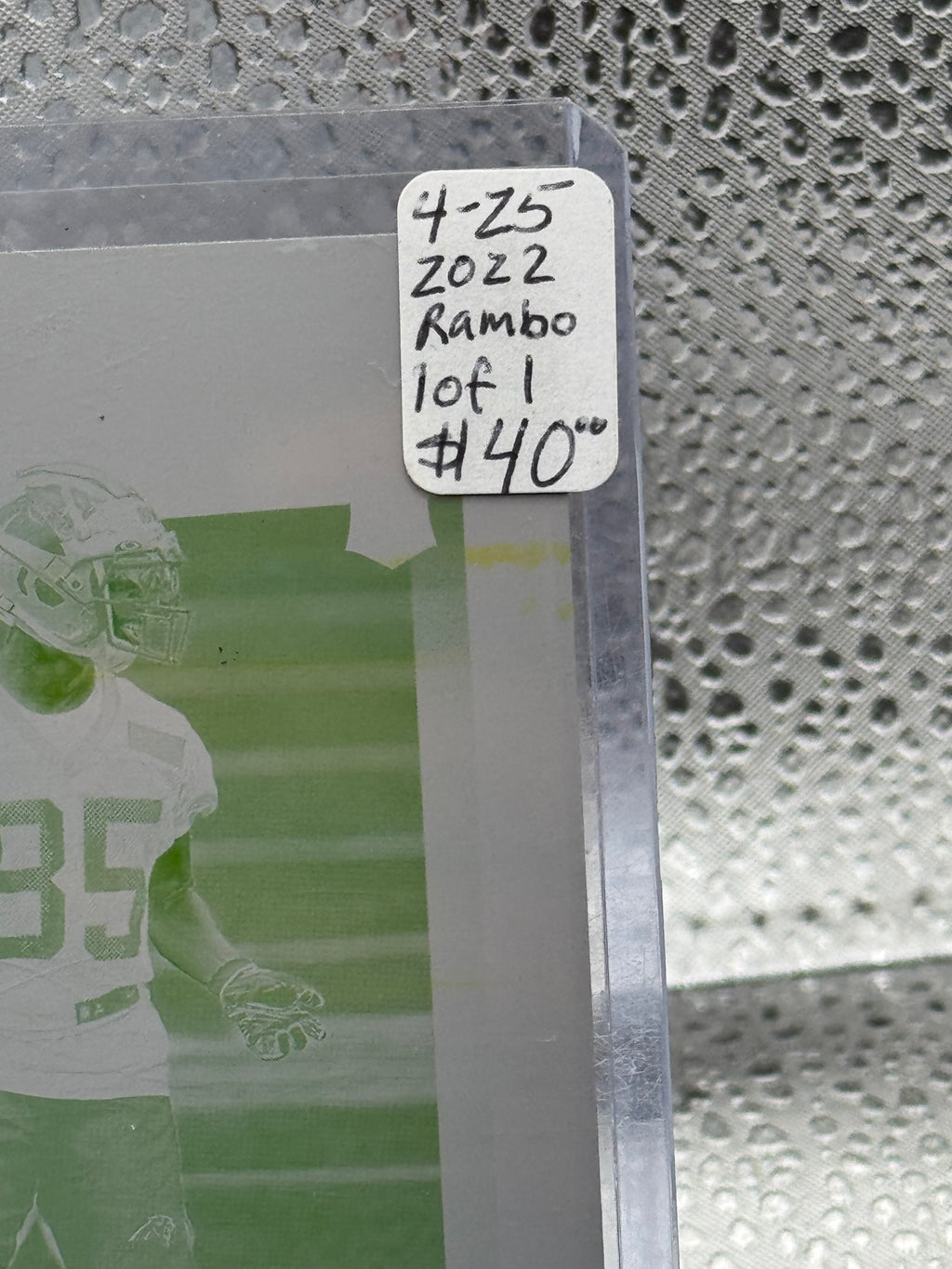 2022 Panini Score Football Charleston Rambo #398 Printing Plate 1 of 1